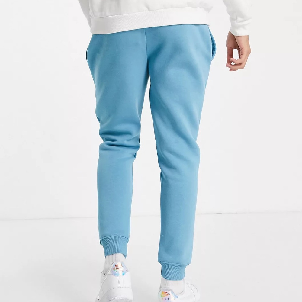 Topman jogger fleece Sweatpants in light blue drawstring Pockets men's S